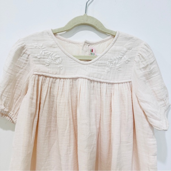 Bonpoint little Girls' 100% cotton Cream Embroidered Dress NEW - Picture 4 of 9